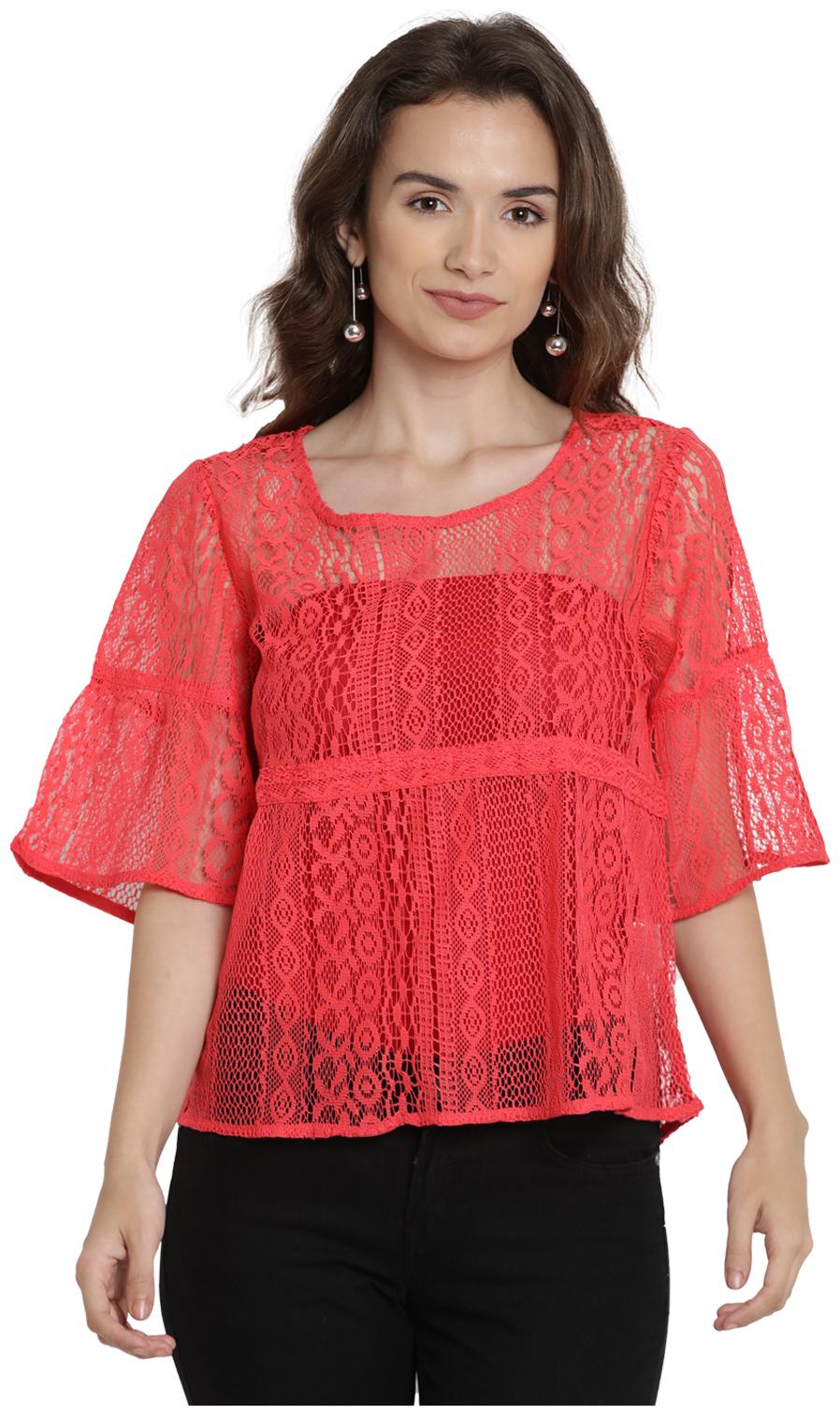 

Abiti Bella Women Geometric Regular top - Red