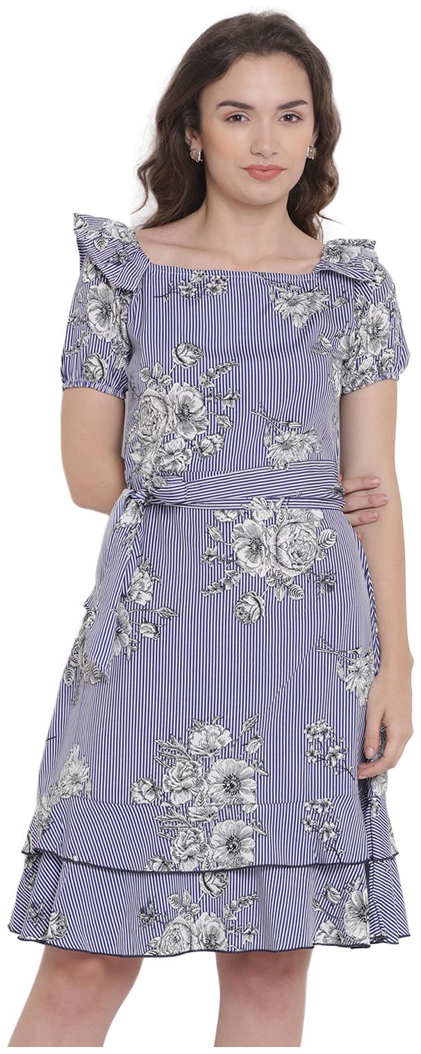 

Abiti Bella Blue Floral Fit flare dress