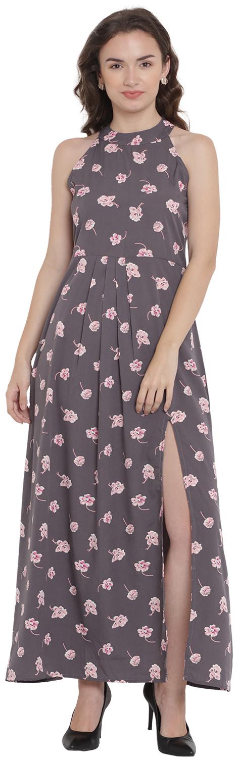 

Abiti Bella Grey Floral Fit flare dress