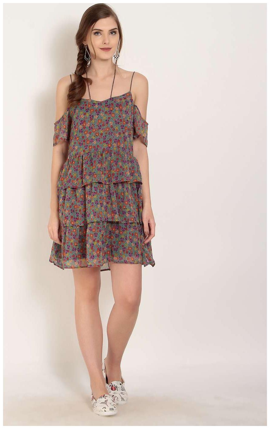

Abiti Bella Multi Floral Flared dress Blouson dress