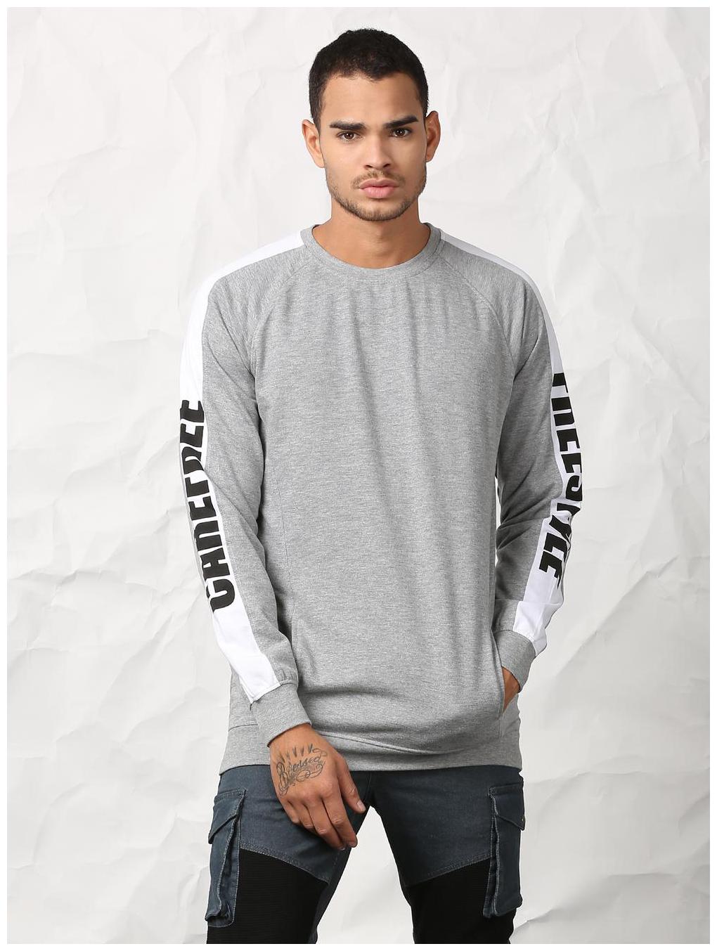 

SKULT by Shahid Kapoor Men Grey Round neck Sweatshirt