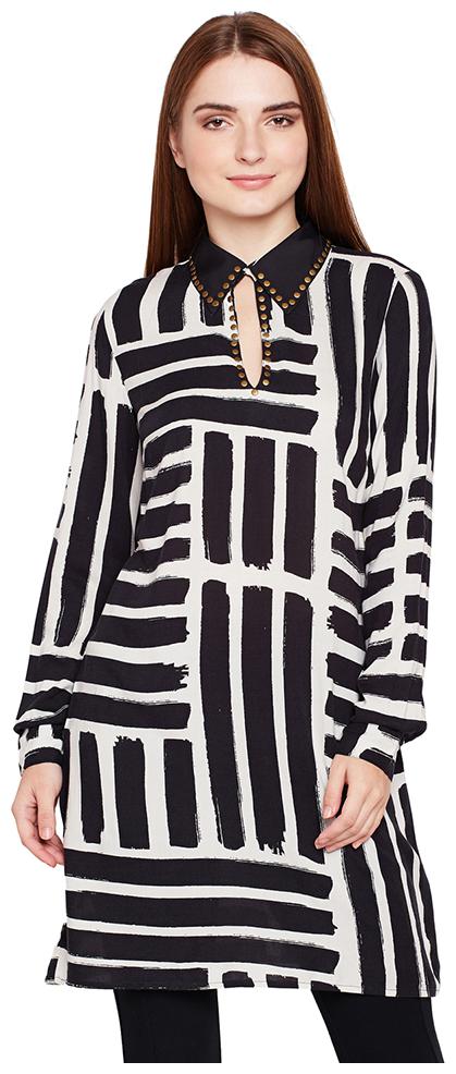 

OXOLLOXO Women Printed Regular tunic - Black