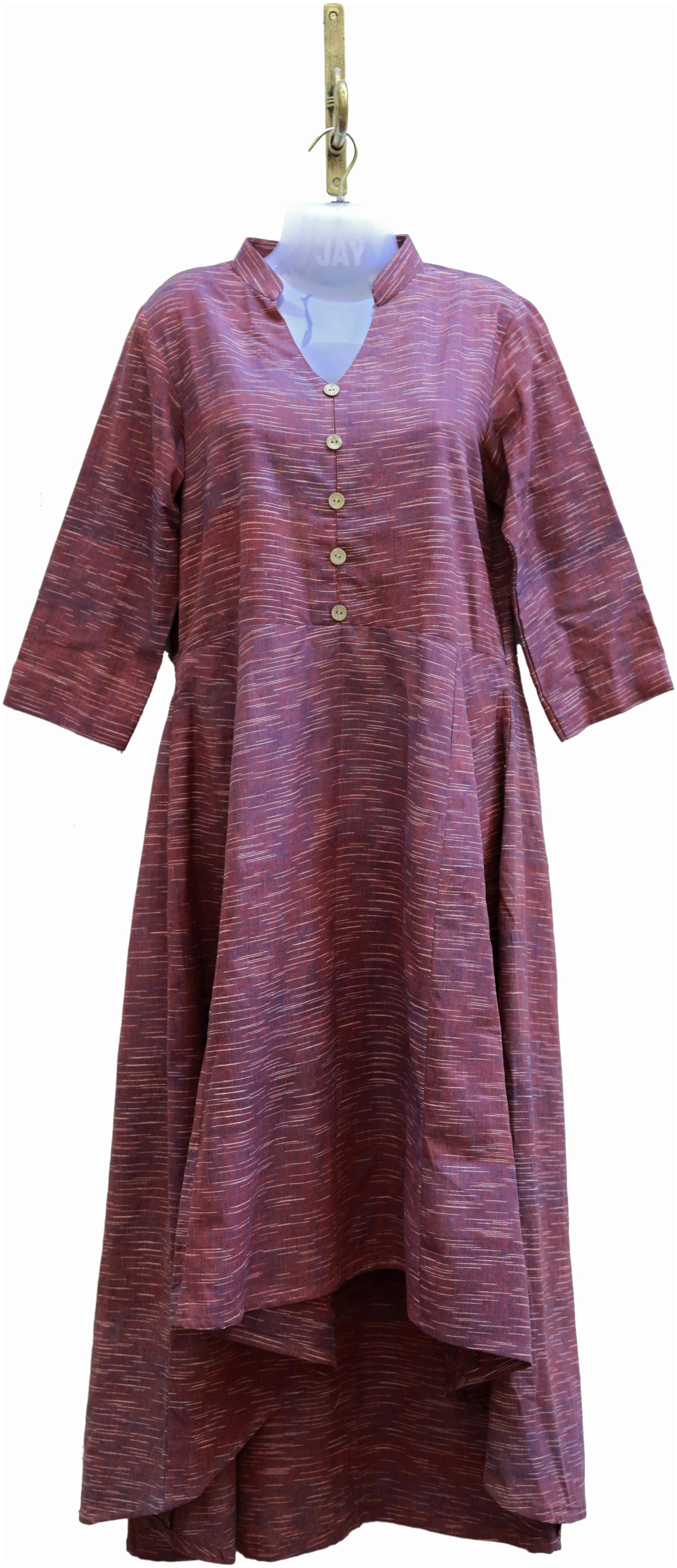 

Abstract Patterned Khadi Layered Dress-Kurta