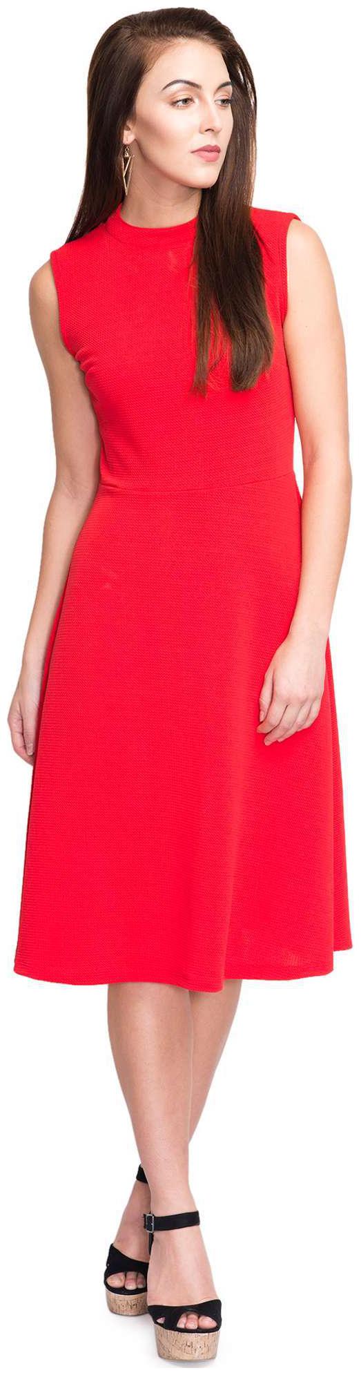 

Addyvero Red Solid A-line dress