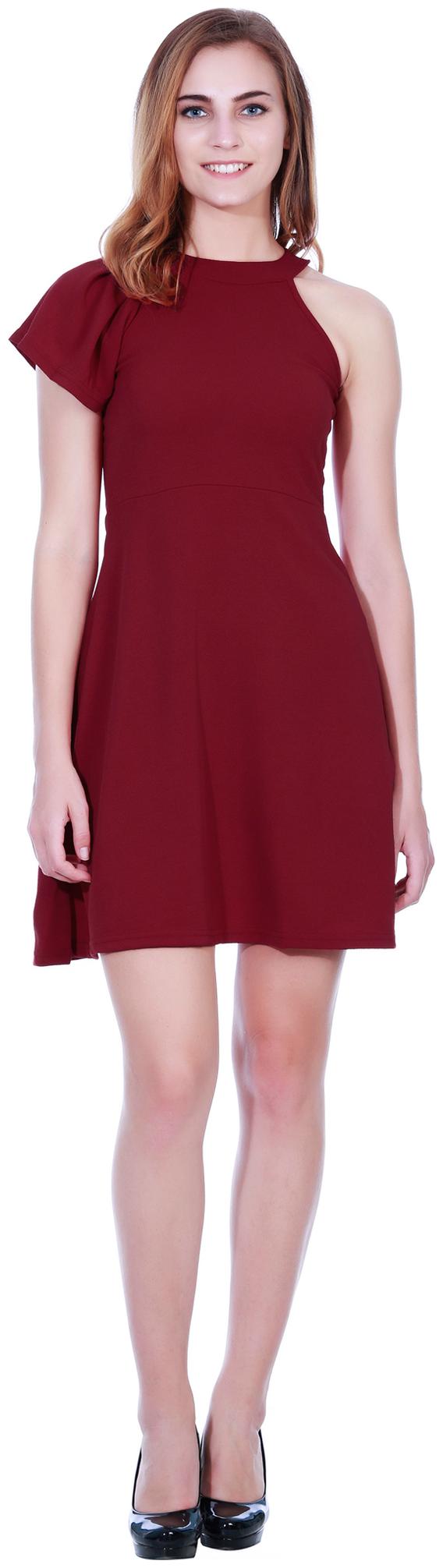 

Addyvero Maroon Solid Sheath dress