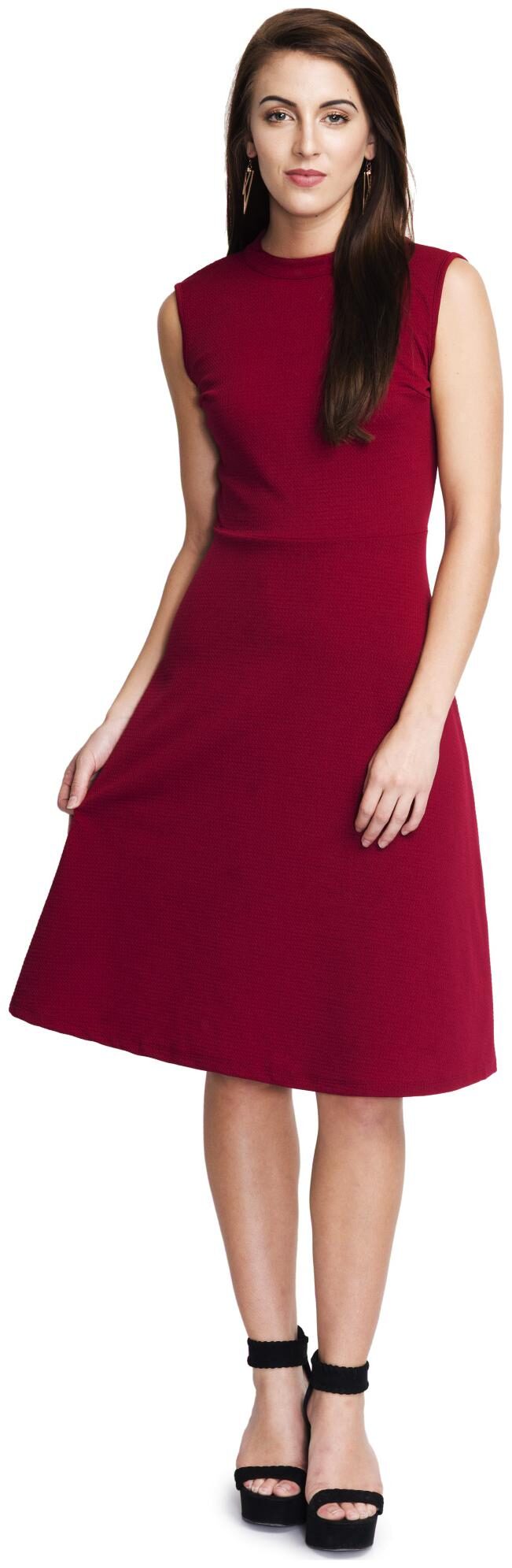 

Addyvero Maroon Striped A-line dress