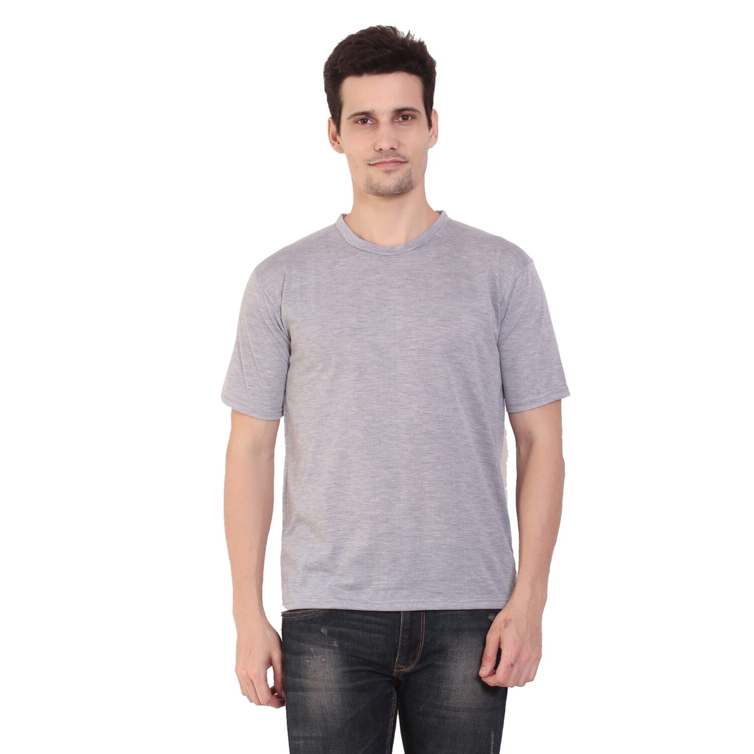 

ADEERA Men Grey Regular fit Cotton Round neck T-Shirt - Pack Of 1