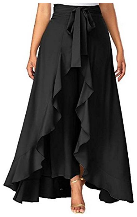 

Adicap Black Solid Wide Leg Palazzo