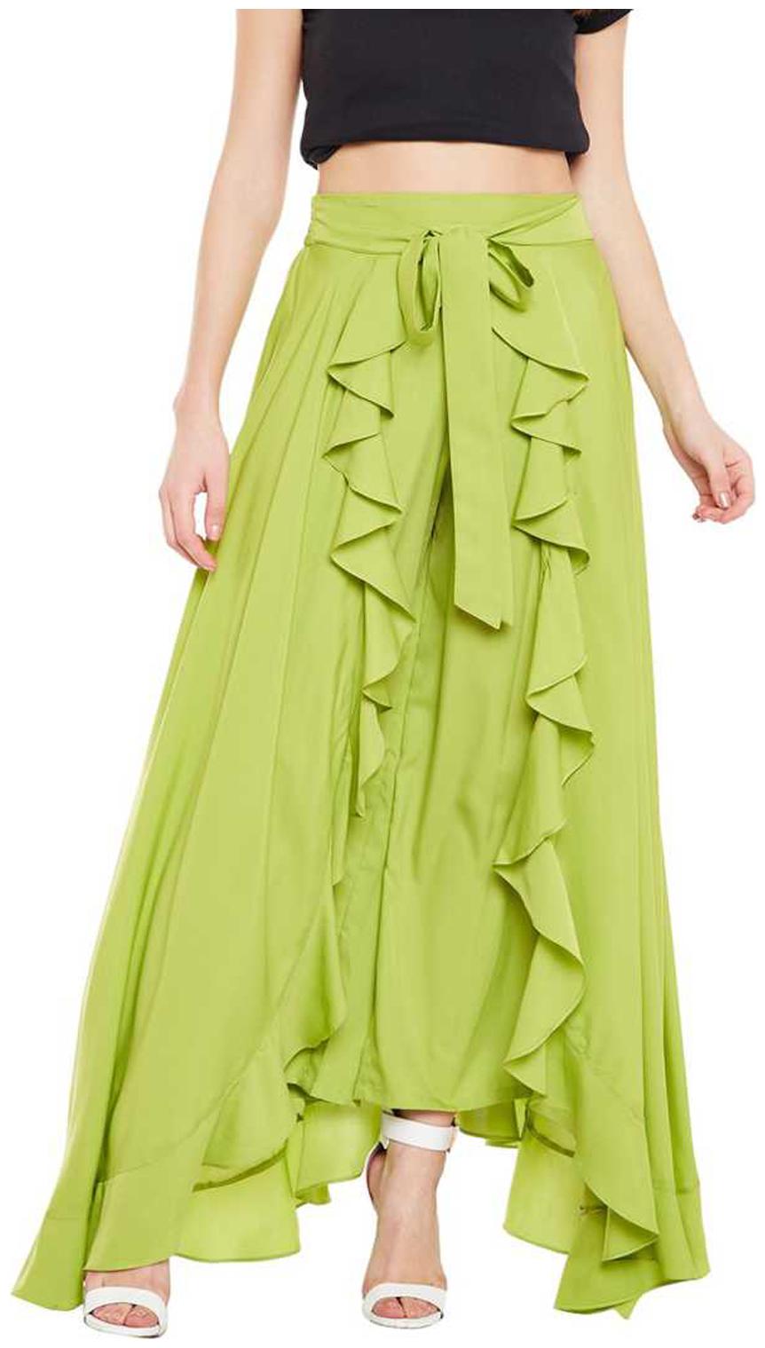 

Adicap Green Solid Wide Leg Palazzo