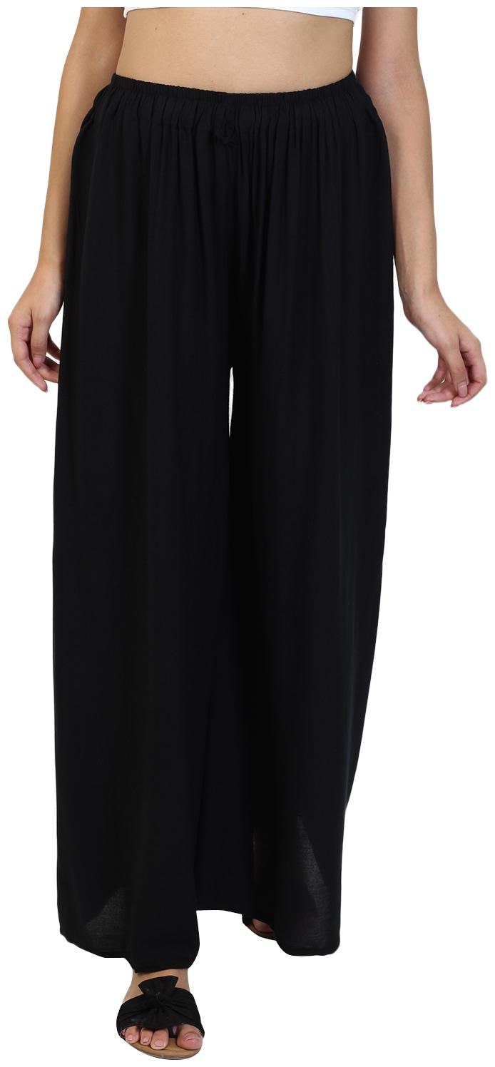 

Aditi Wasan Black Solid Flared Palazzo