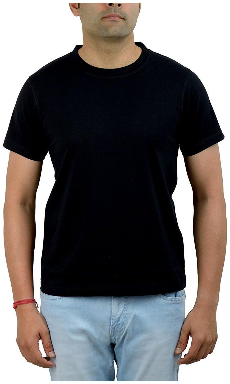 

ADJECTIVE Men Black Slim fit Cotton Round neck T-Shirt - Pack Of 1