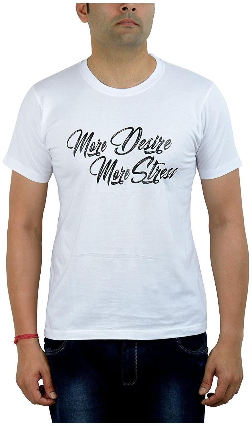 

ADJECTIVE Men White Slim fit Cotton Round neck T-Shirt - Pack Of 1