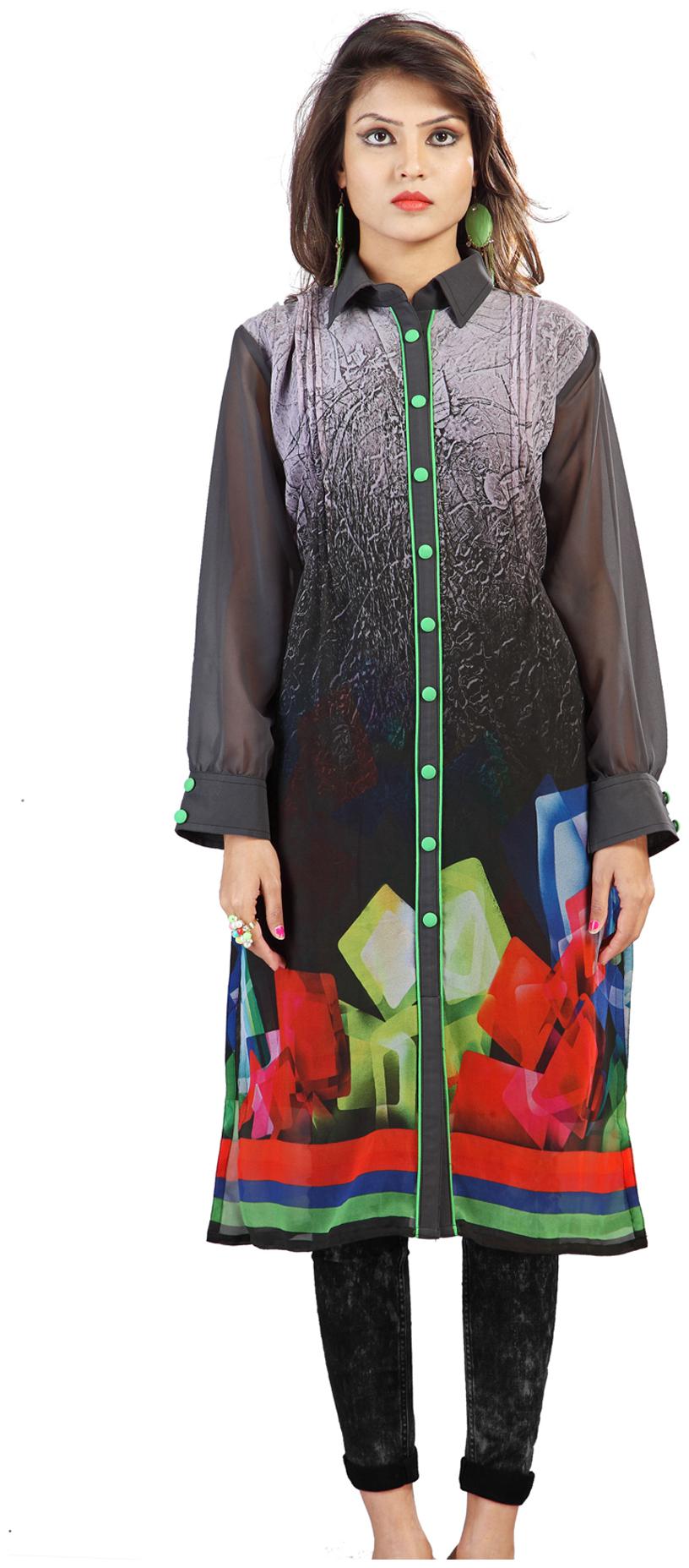 

Admyrin Black Georgette Kurti (Size-L)