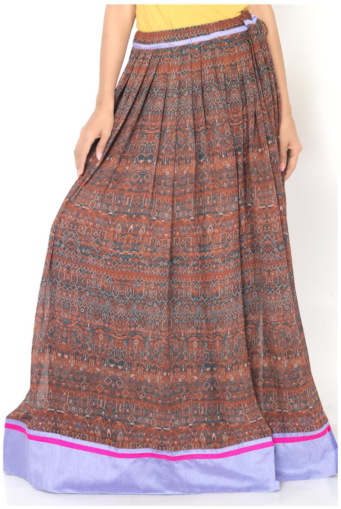 

Admyrin Brown Georgette Skirt
