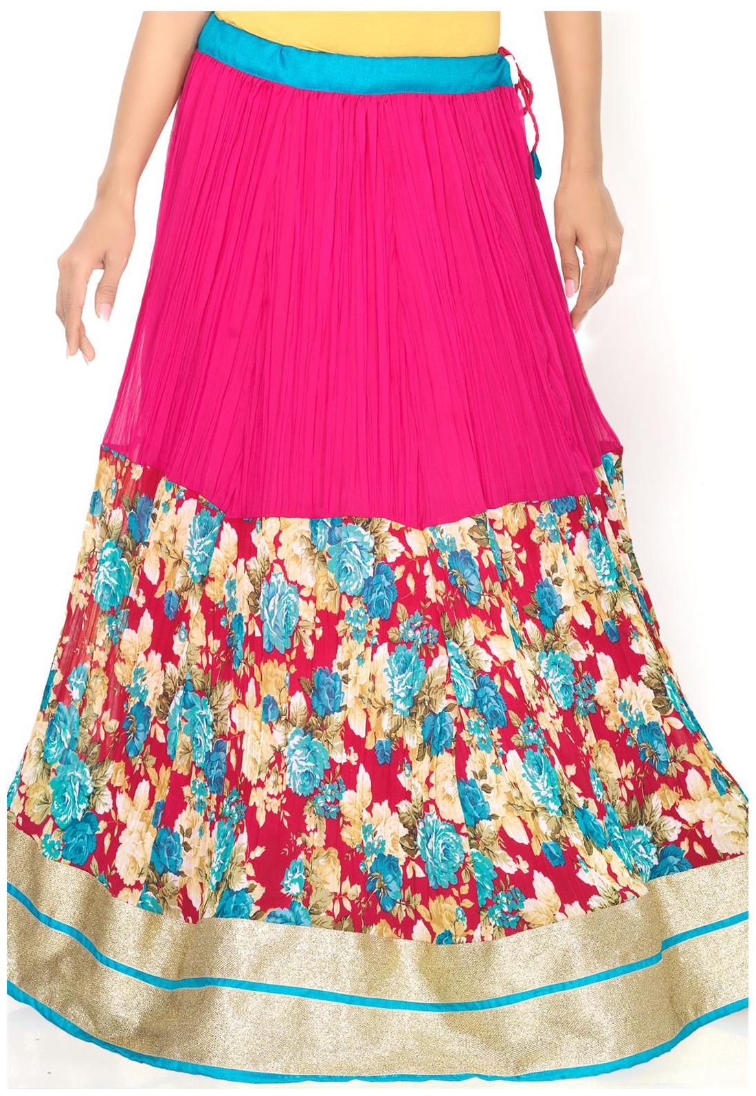 

Admyrin Magenta Georgette Skirt