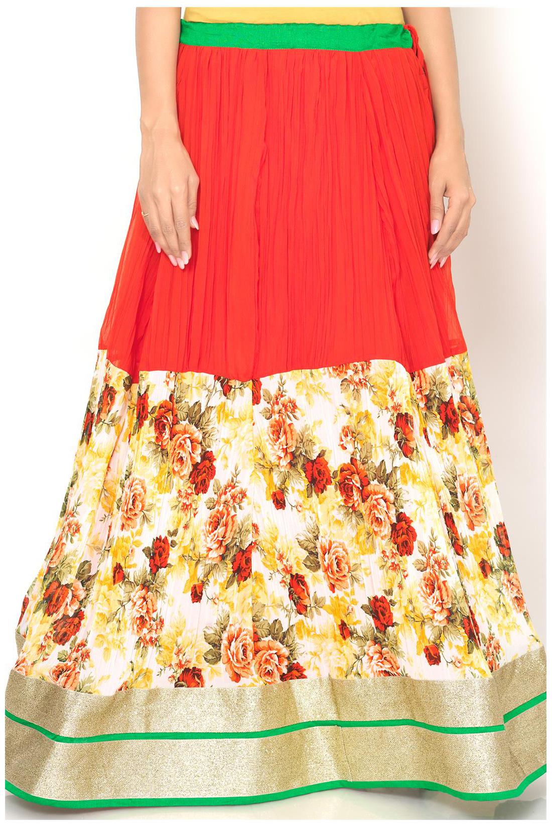 

Admyrin Orange Georgette Skirt