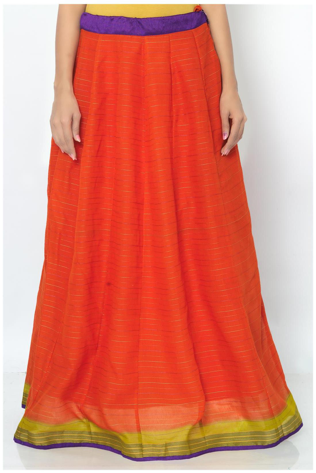 

Admyrin Orange Cotton Skirt