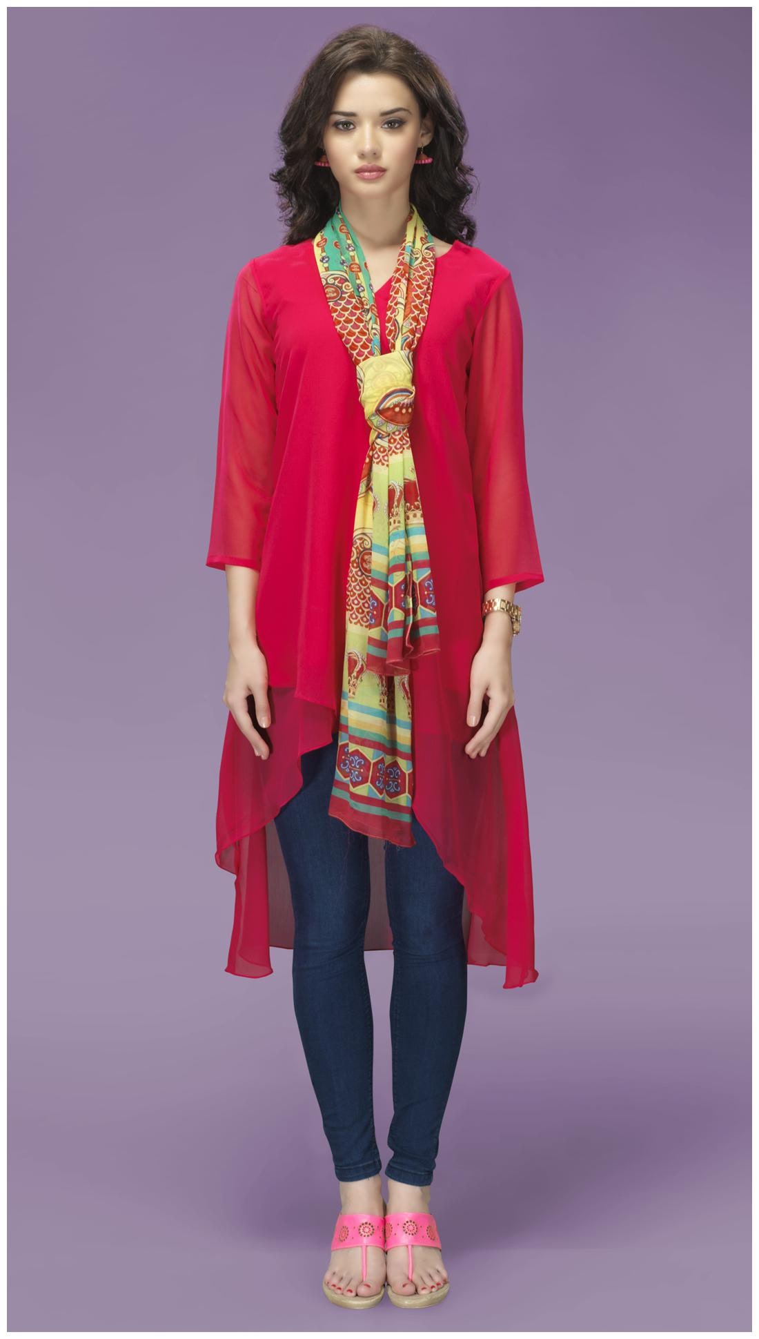 

Admyrin Pink Chiffon Kurti