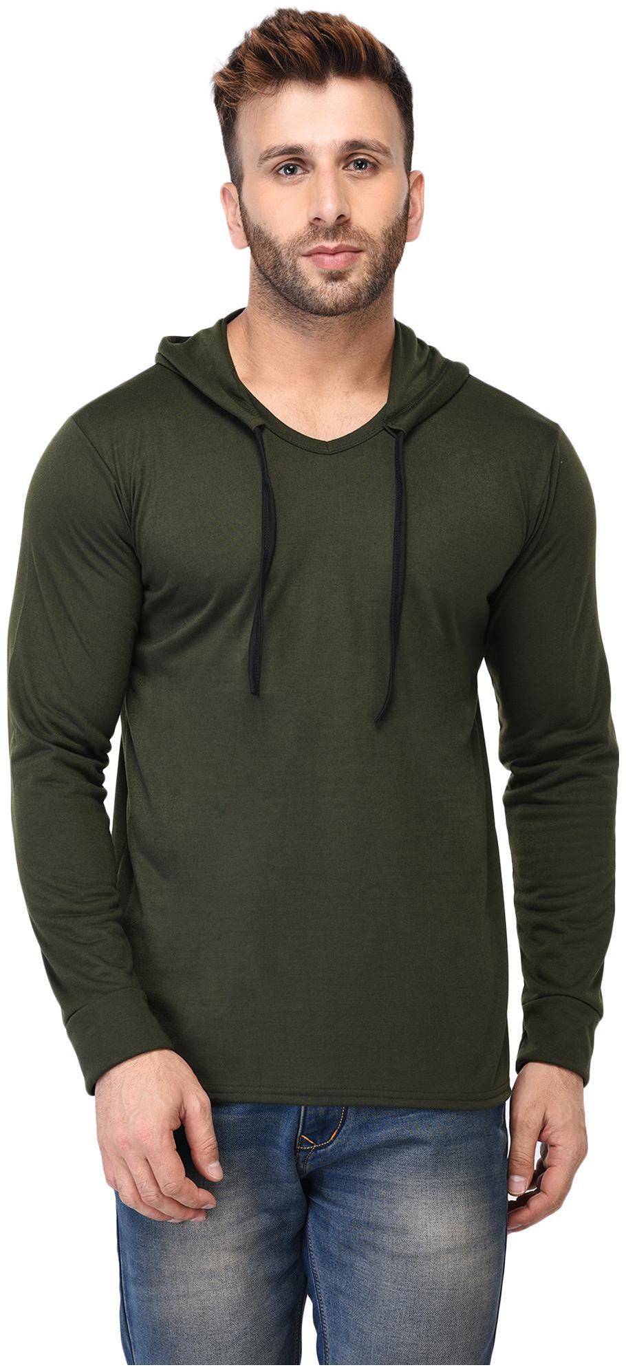 

Adorbs Men Green Regular fit Cotton Blend Hood T-Shirt - Pack Of 1