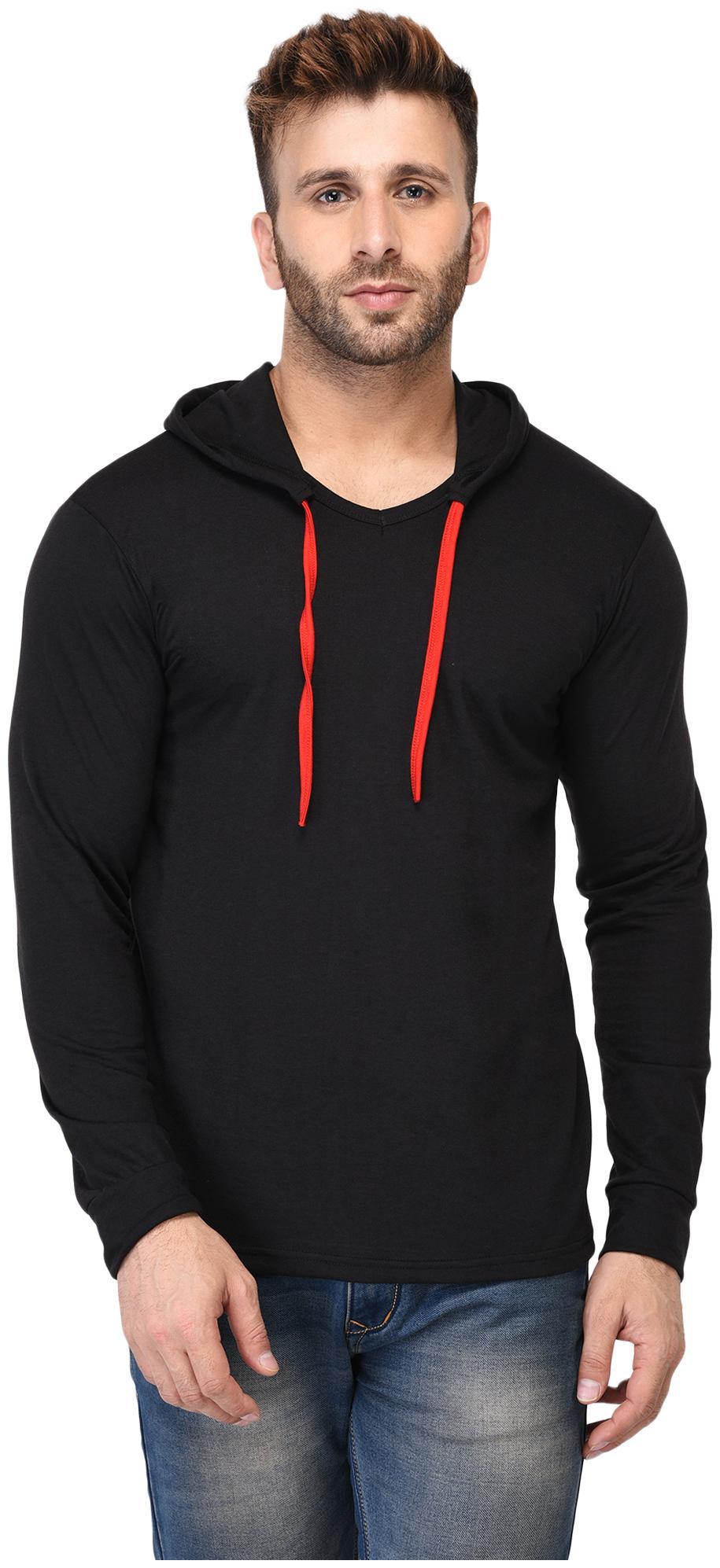 

Adorbs Men Black Regular fit Cotton Blend Hood T-Shirt - Pack Of 1