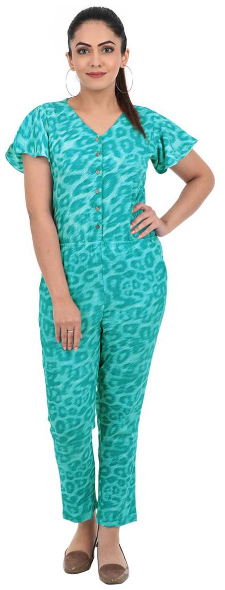 

ADORSY Printed Jumpsuit - Blue