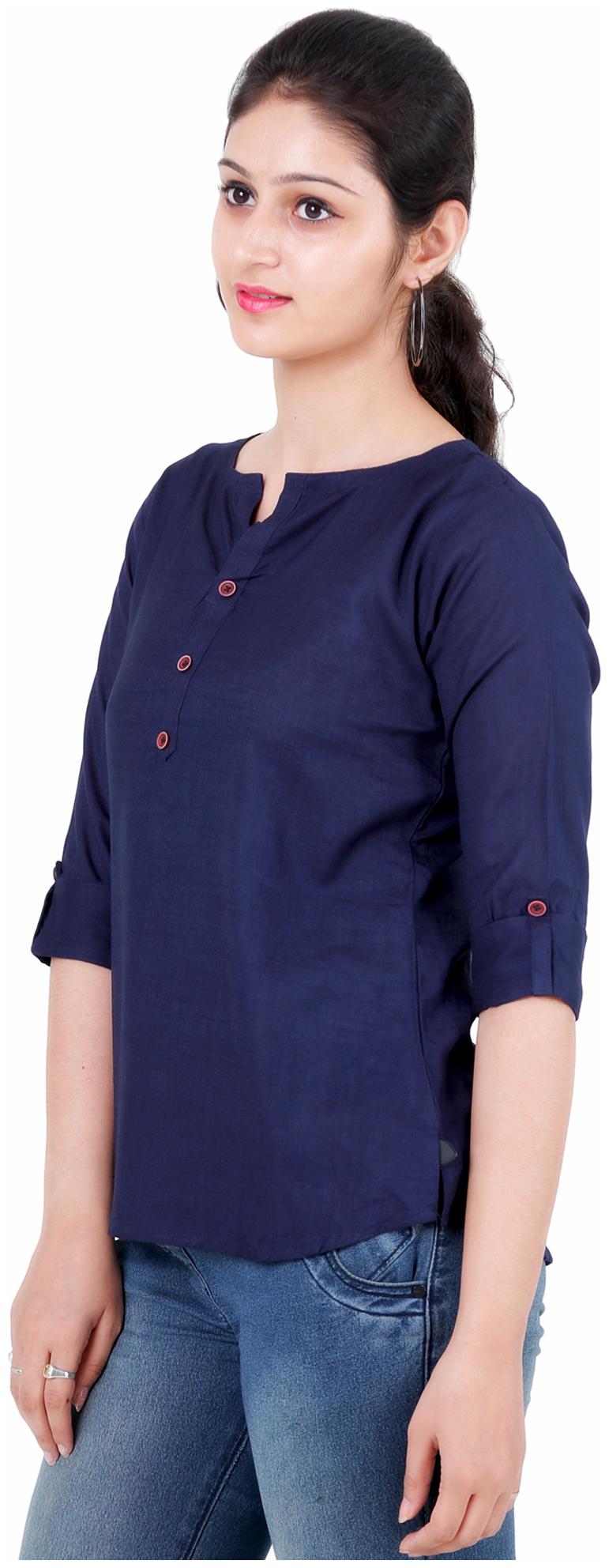 

ADR International Women Solid Regular top - Blue