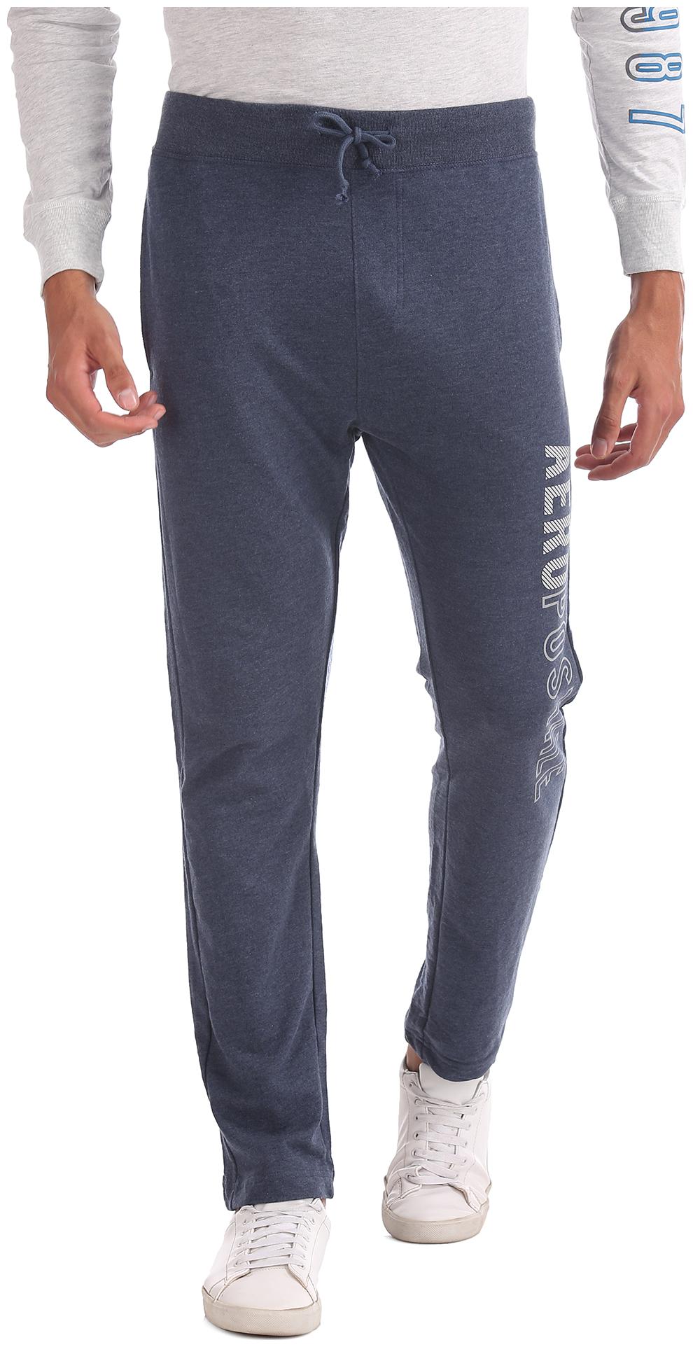 

Aeropostale Cotton Lifestyle Slim Fit Blue Track Pants Men