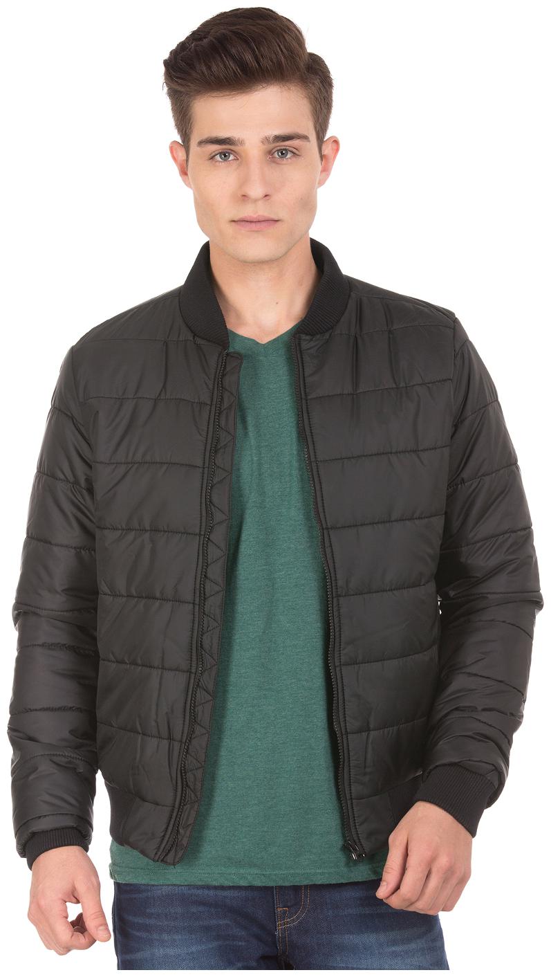 

Aeropostale Black Polyester Padded Bomber Jacket