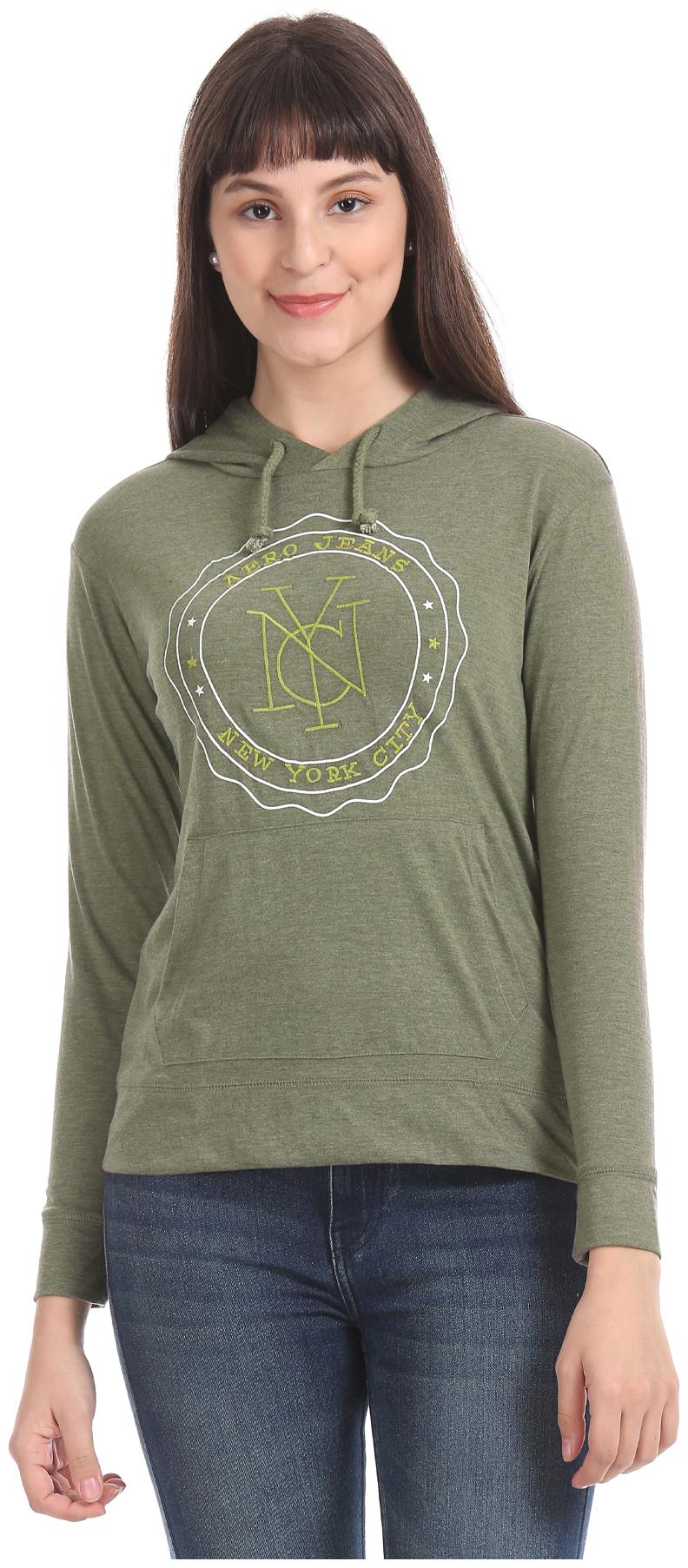 

Aeropostale Women Embroidered Sweatshirt - Green