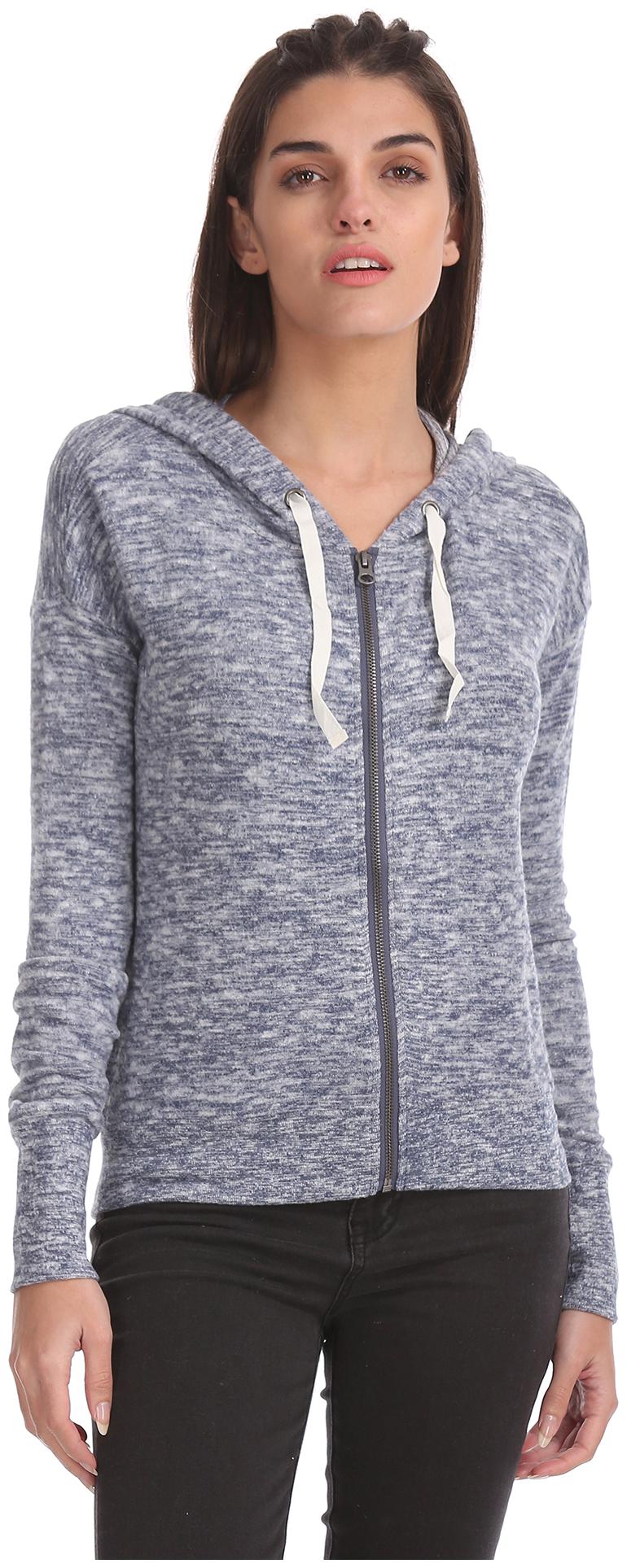 

Aeropostale Women Solid Hoodie - Blue
