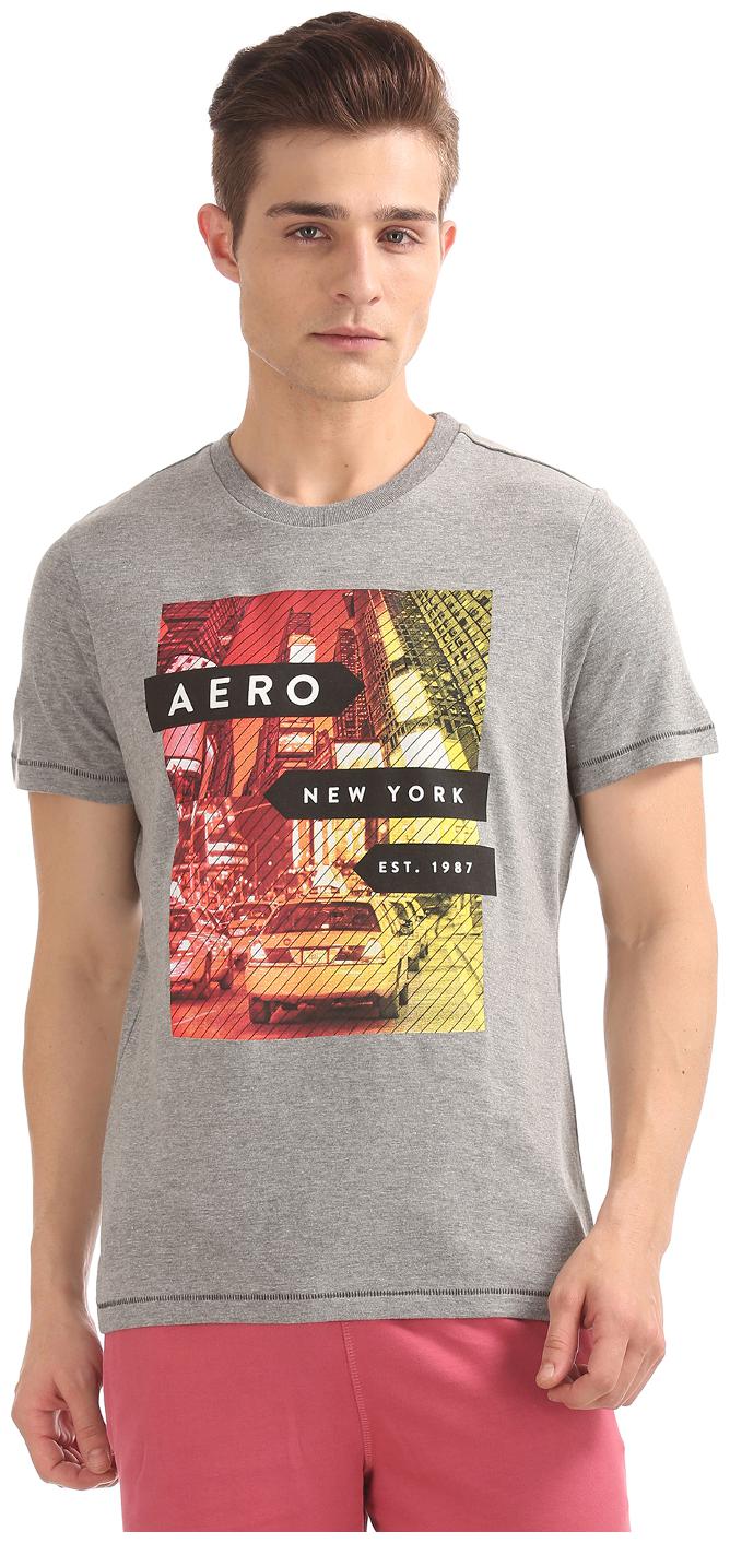 

Aeropostale Men s Round Neck T-Shirt - Grey
