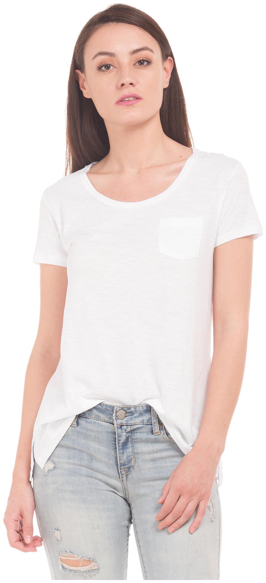 

Aeropostale Women White Regular fit Round neck Cotton T shirt