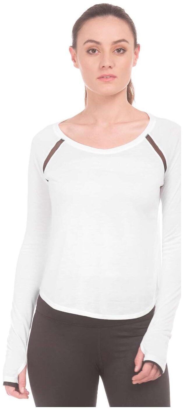 

Aeropostale White Polyester Mesh Panel Raglan Sleeve Top
