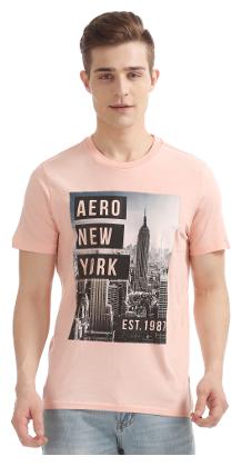 

Aeropostale Men Pink Regular fit Cotton Round neck T-Shirt - Pack Of 1