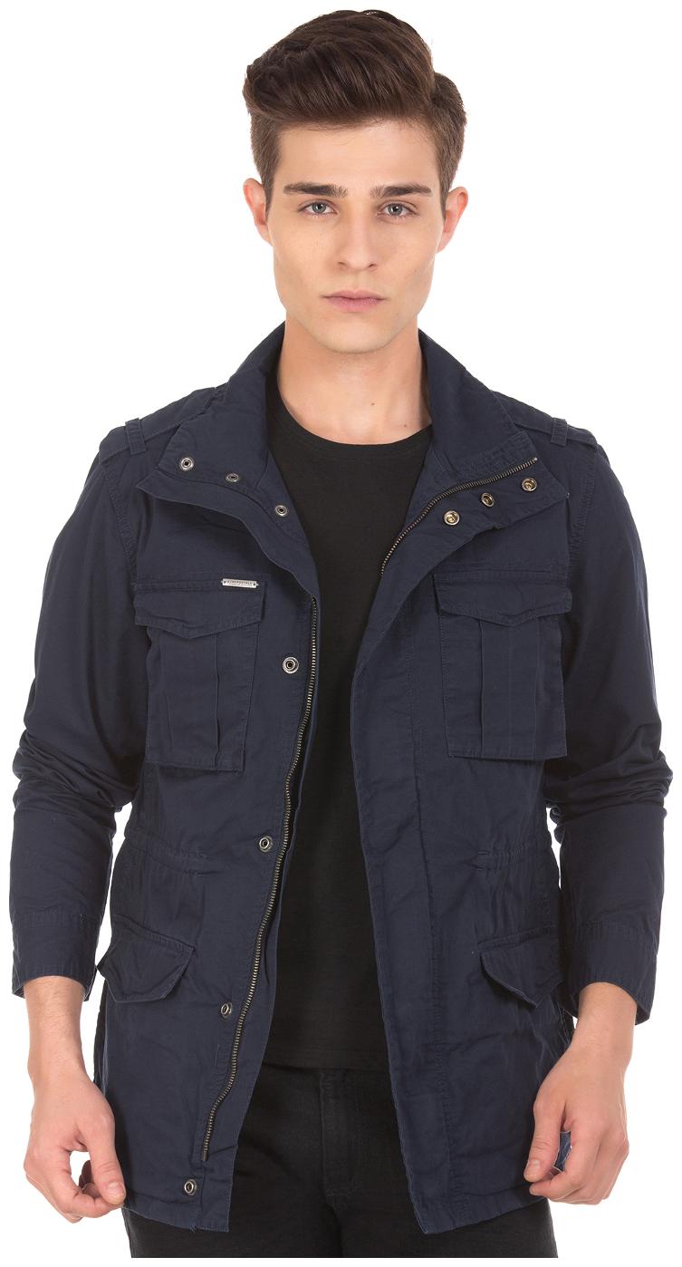 

Aeropostale Men Blue Solid Military jacket