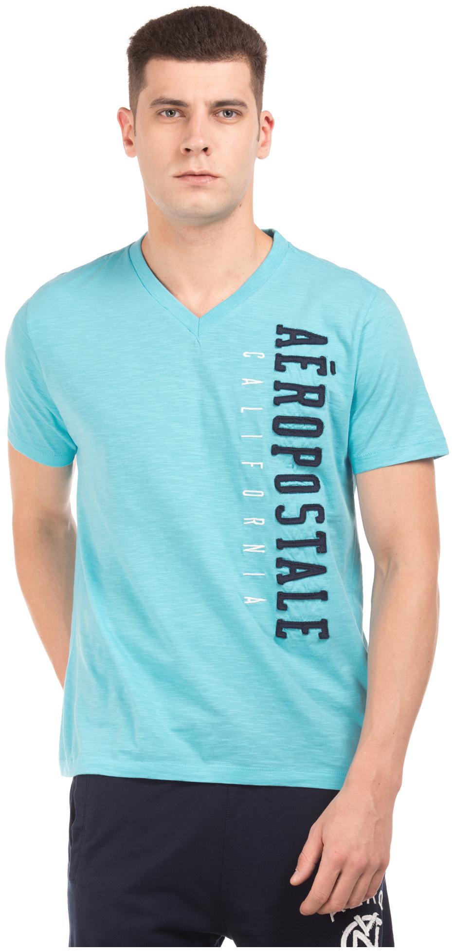 

Aeropostale Men Blue Regular fit Cotton V neck T-Shirt - Pack Of 1