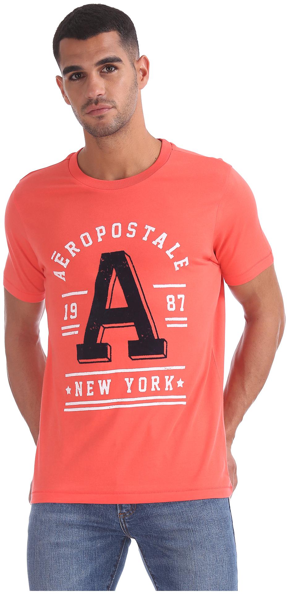 

Aeropostale Men Pink Regular fit Cotton Round neck T-Shirt - Pack Of 1