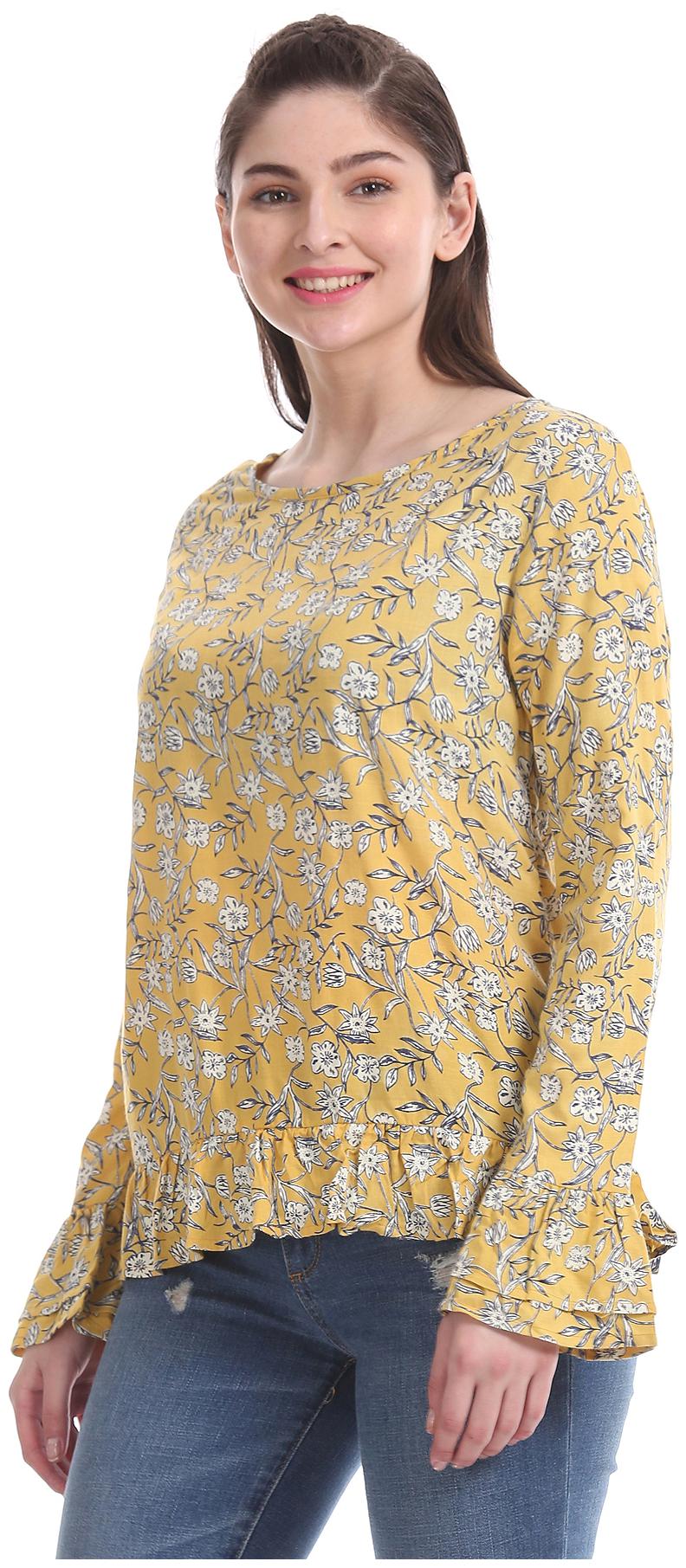 

Aeropostale Women Floral Regular top - Yellow
