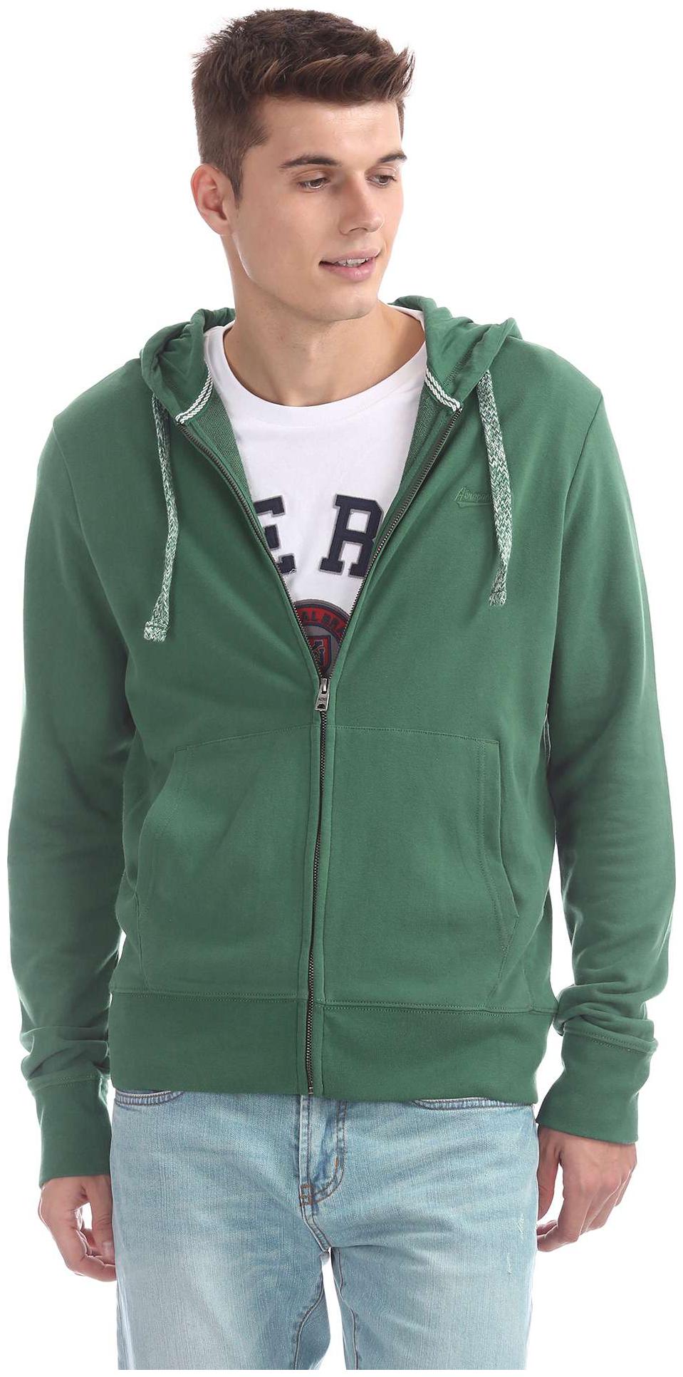 

Aeropostale Men Green Hooded Hoodie
