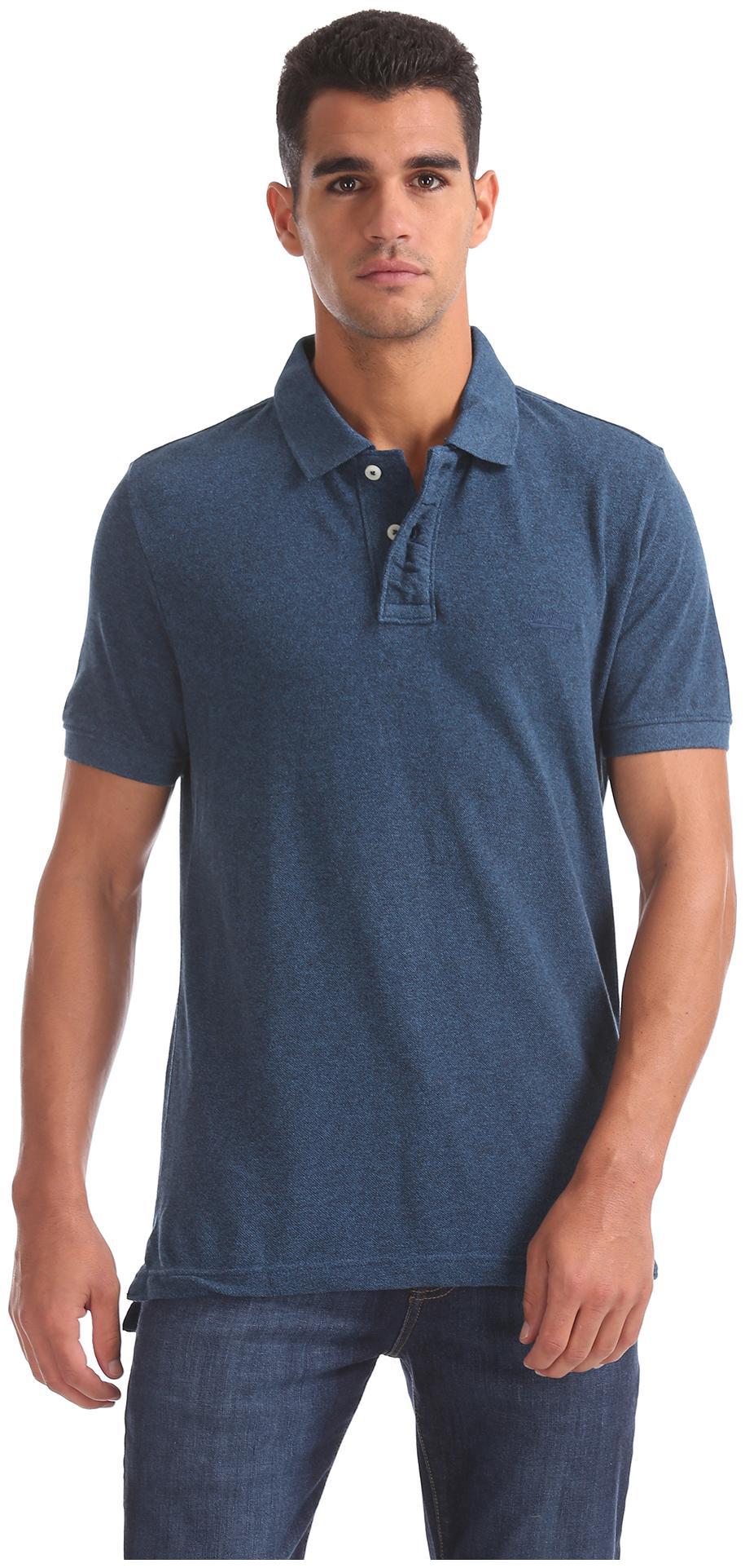 

Aeropostale Men Blue Regular fit Cotton Polo collar T-Shirt - Pack Of 1