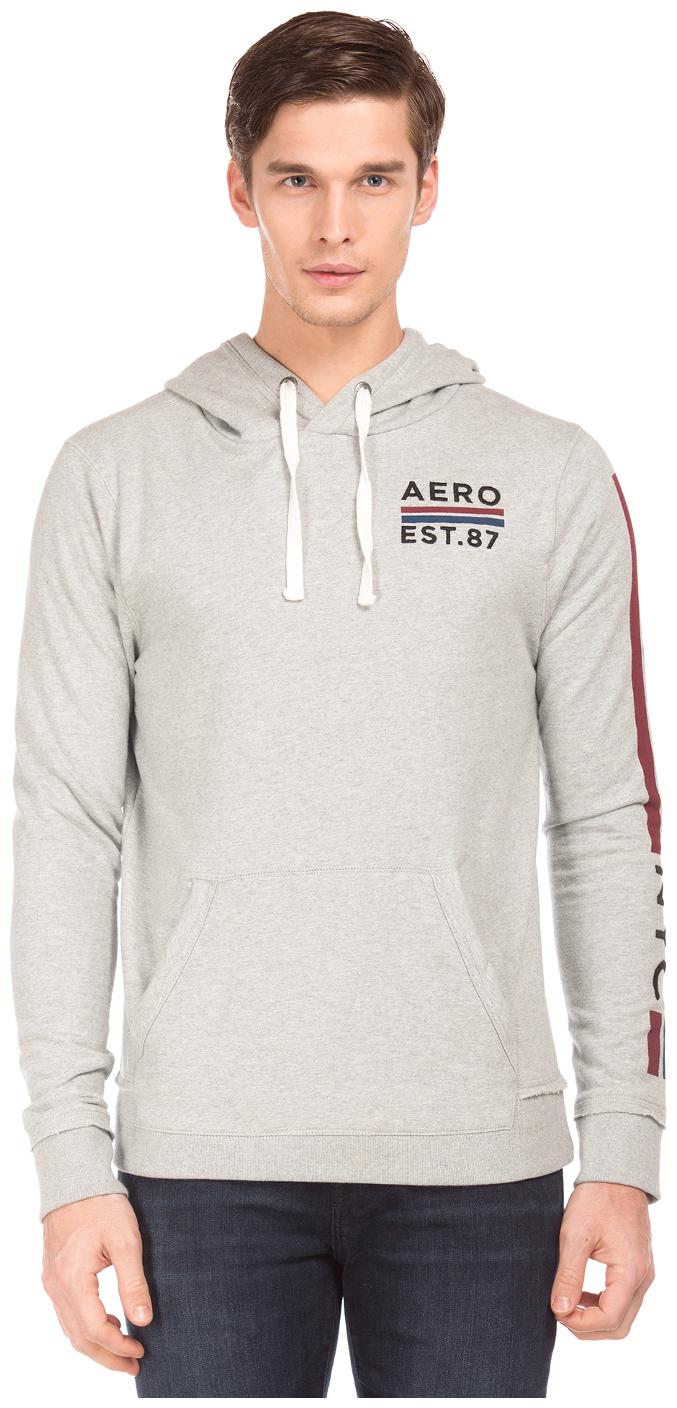 

Aeropostale Grey Cotton Long Sleeve Hooded Sweatshirt