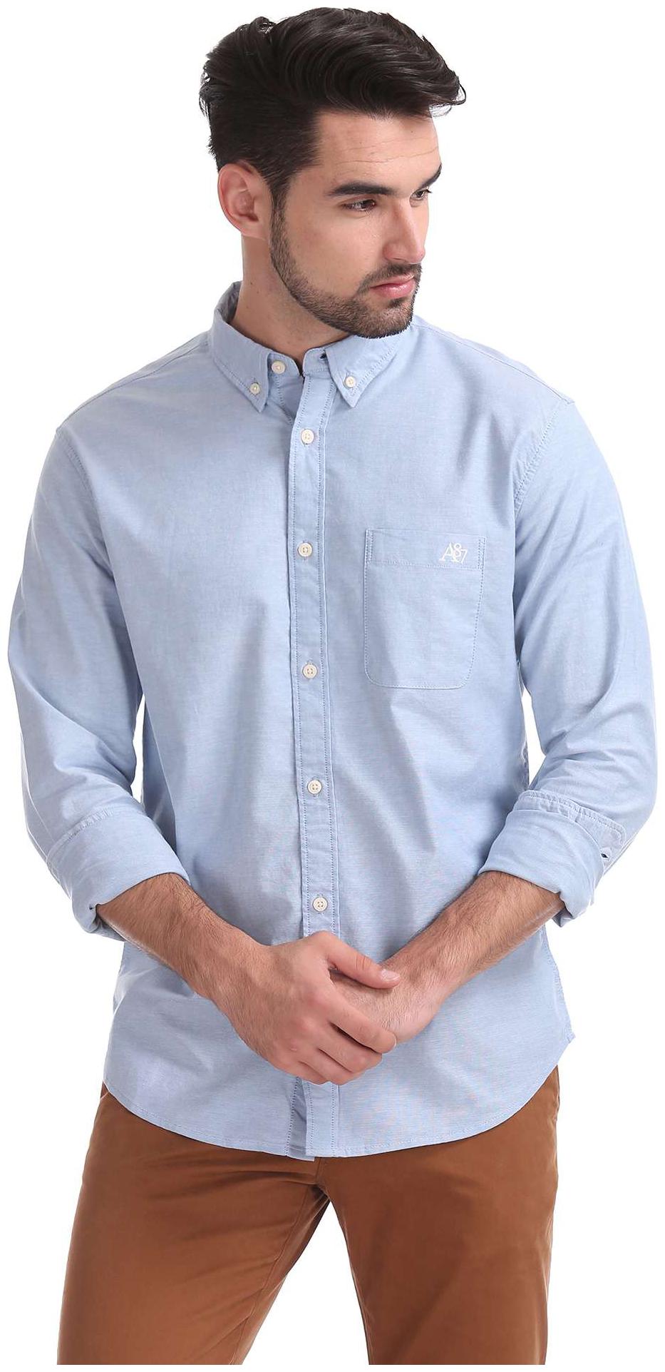 

Aeropostale Men Blue Solid Regular Fit Casual Shirt