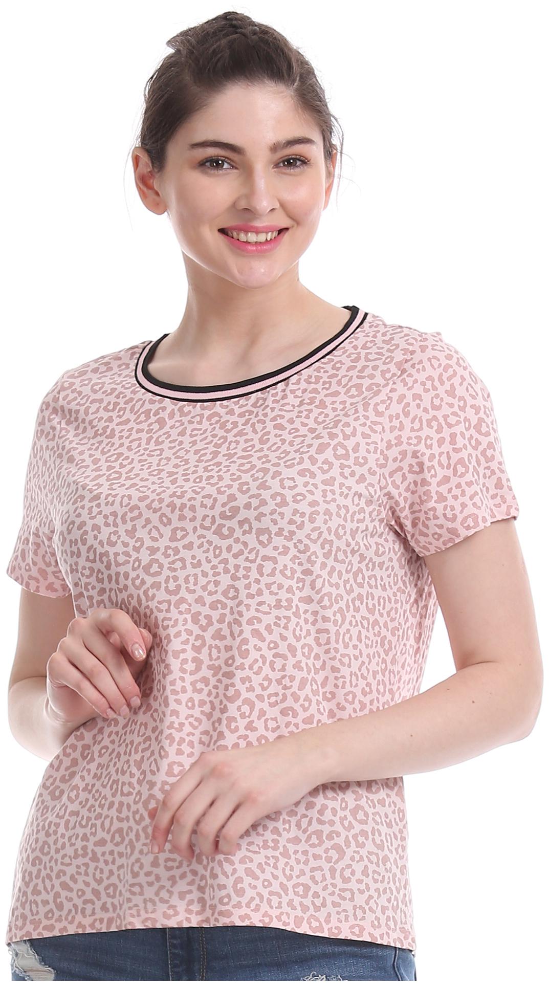 

Aeropostale Women Pink Regular fit Round neck Cotton T shirt