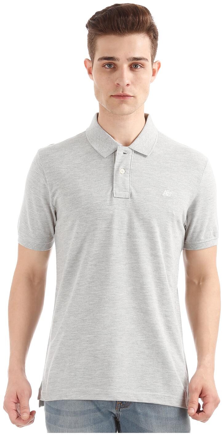 

Aeropostale Men Grey Regular fit Cotton Polo collar T-Shirt - Pack Of 1