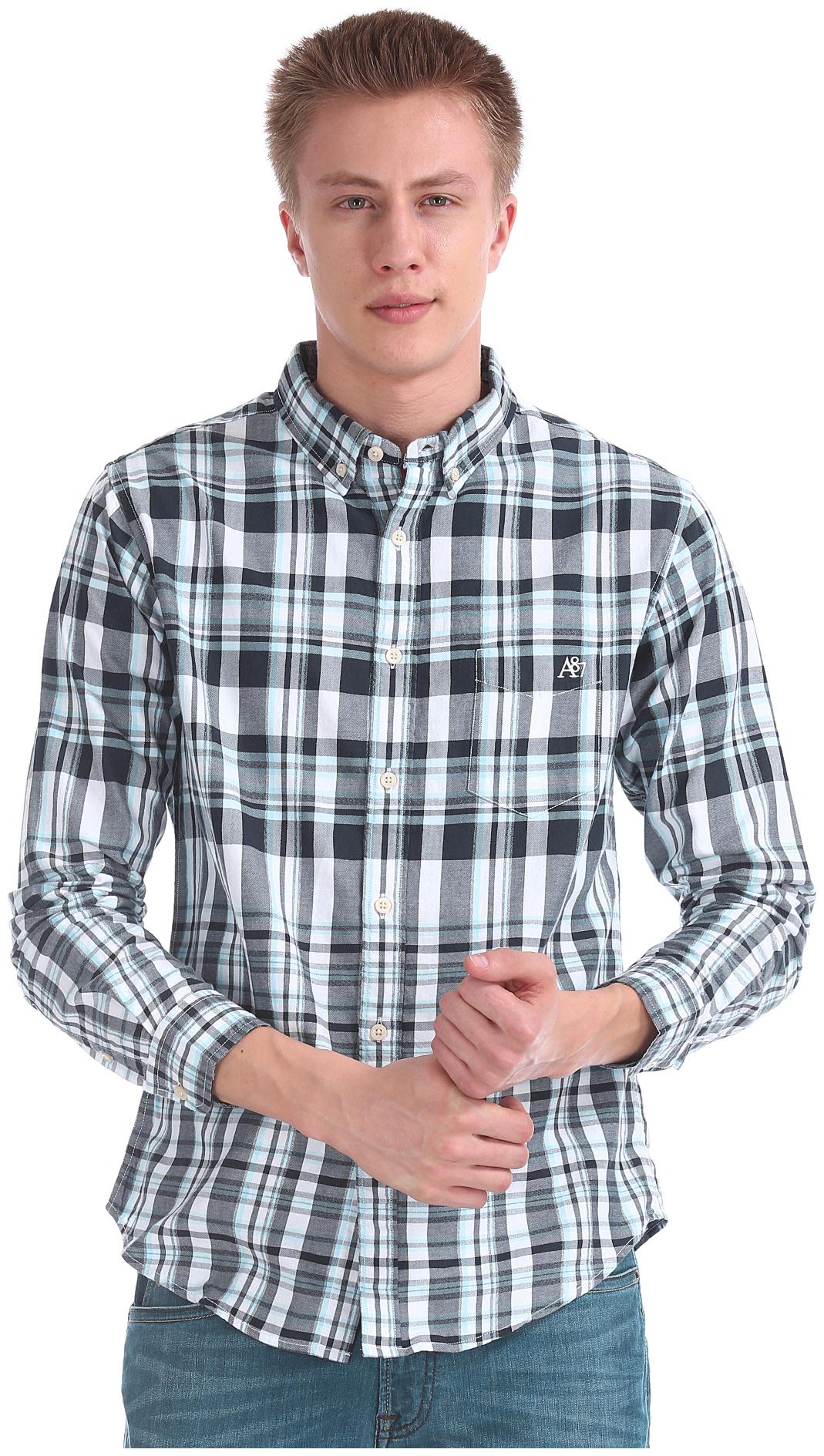 

Aeropostale Men White Checked Regular Fit Casual Shirt