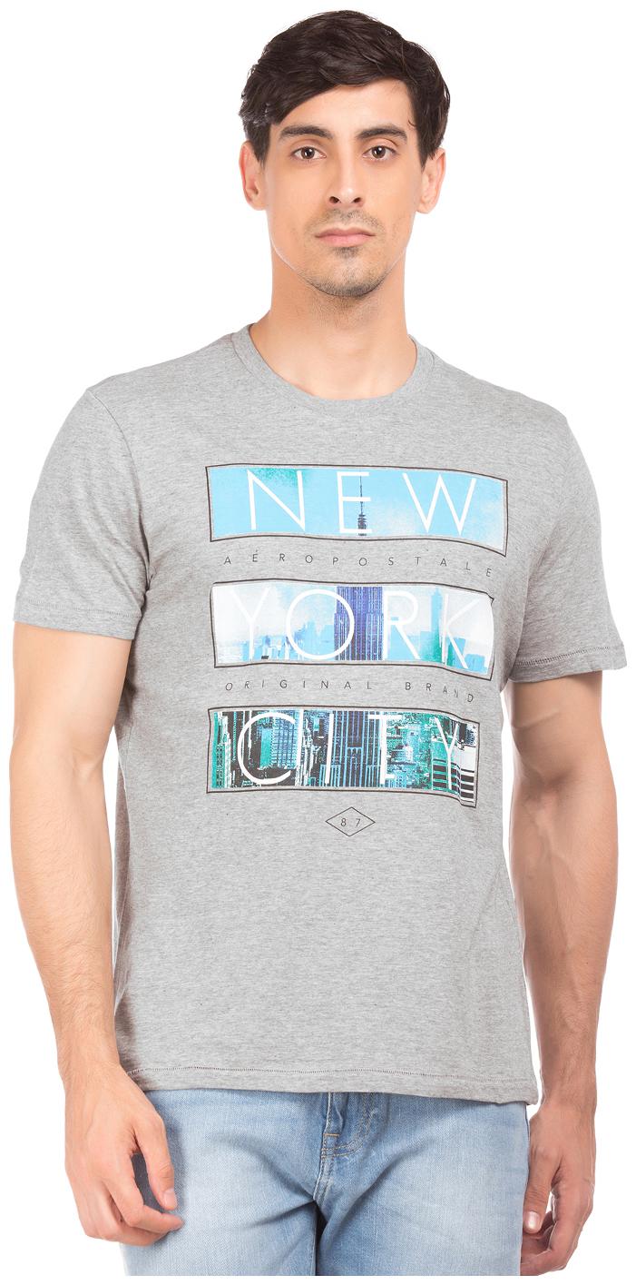

Aeropostale Men Grey Regular fit Cotton Round neck T-Shirt - Pack Of 1