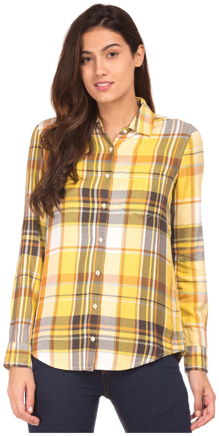 

Aeropostale Women Yellow Floral Regular Fit Shirt