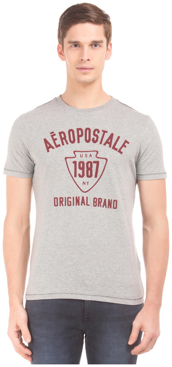 

Aeropostale Men s Round Neck T-Shirt - Grey