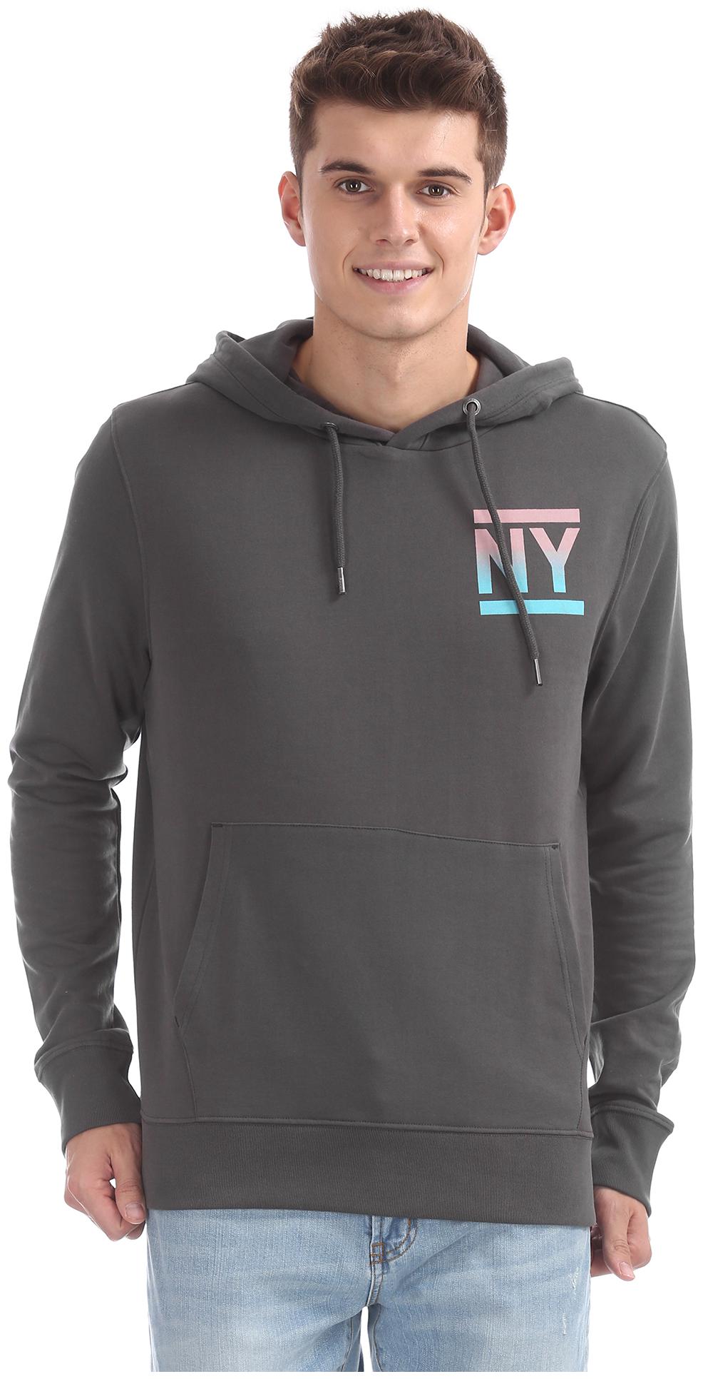 

Aeropostale Men Grey Hooded Hoodie