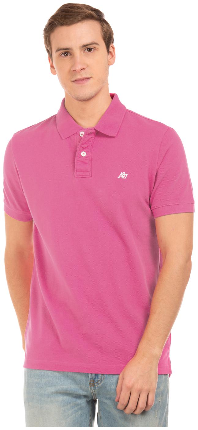 

Aeropostale Men Pink Regular fit Cotton Polo collar T-Shirt - Pack Of 1
